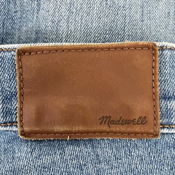 Madewell Womens Jeans 9” High Rise Skinny Distressed Raw Hem Size 26 Medium Wash - Picture 7 of 9